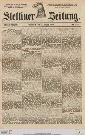 Das 500jährige Jubiläum der Heidelberger Universität im Spiegel der Presse: Stettiner Zeitung