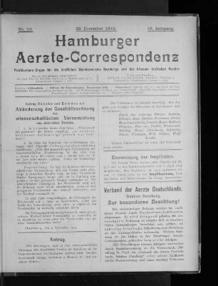 No. 52. 28. Dezember 1913. 16. Jahrgang.