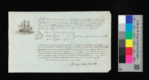 Frachtbrief, 6. Juni 1814, Schiffer Michael Kawelmacher von St. Petersburg