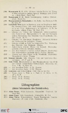 Lithographien (Nr. 2214-2323)