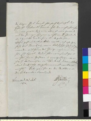 Brief von Goethe, Julius August Walter von an Goethe, Johann Wolfgang von