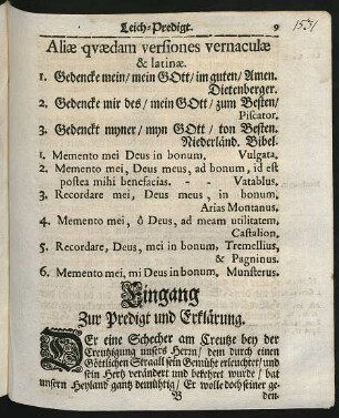 Eingang Zur Predigt und Erklärung.