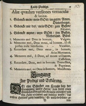 Eingang Zur Predigt und Erklärung.