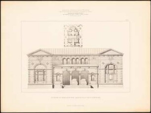 Russ.-röm. Badenanstalt: Grundriss, Ansicht (aus: Samml. architekt. Entwürfe d. Studierenden der TH Berlin, 1881-1882, hrsg.v. Herrmann Ende)