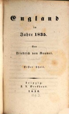 England im Jahre 1835, 1