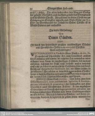 Die dritte Abtheilung, Von Denen Sünden