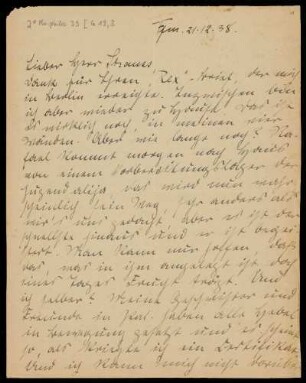 Brief von Edith Rosenzweig an Eduard Strauss