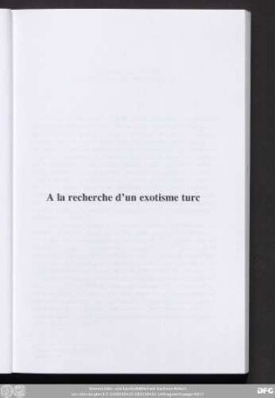A la recherche d՚un exotisme turc