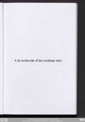 A la recherche d՚un exotisme turc