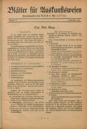 25.1918: Blätter für Auskunftswesen