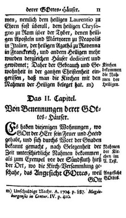 Das II. Capitel. Von Benennung derer GOttes-Häuser.