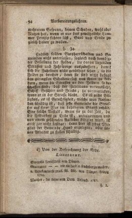d) Von der Befruchtung der Erde.