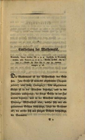 Die Arithmetik der Griechen. 1. 1819. - 146 S.