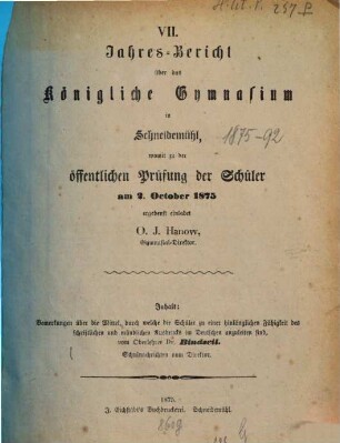 Jahresbericht : Ostern .... 1874/75