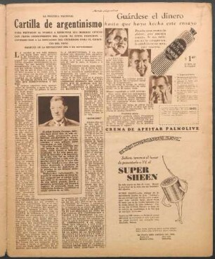 Cartilla de argentinismo : La política nacional