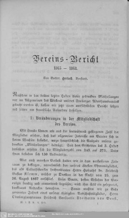 Vereinsbericht 1865-1868