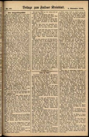 Zweite Ausgabe vom Samstag, den 06. November 1886.