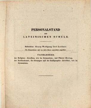 Einladungsschrift zu der feierlichen Preisevertheilung in der Königlichen Studienanstalt zu Nürnberg. 1830/31 (1831)