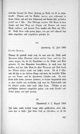 182 Wandsbeck, d. 2. August 1809