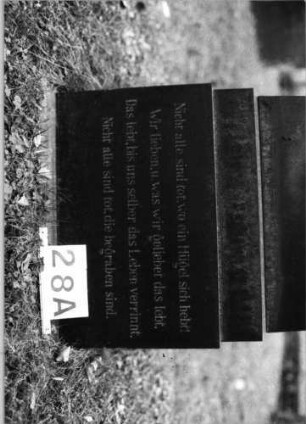 Grabstein 28 (Index: 100092745) Material: Granit Zustand: gut Maße HxBxT: 200x59x45 cm Beschreibung: Obelisk, getreppter Sockel, Schriftfelder auf Sockel und Obelisk: Grabstein 28A