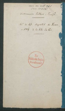 [Abschrift eines Pehlevi-Glossars]