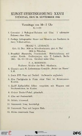 Kunst-Versteigerung XXVII (Nr. 1-502)