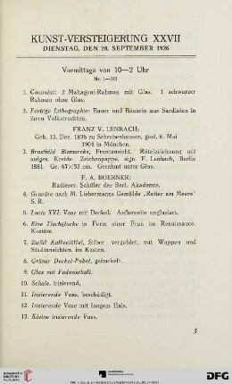 Kunst-Versteigerung XXVII (Nr. 1-502)