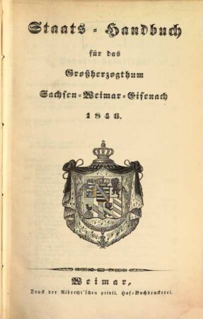 Staatshandbuch für das Großherzogtum Sachsen. 1846
