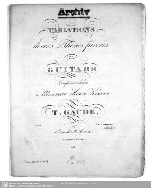 Variations sur divers Thèmes favoris pour la Guitare : Op. 56