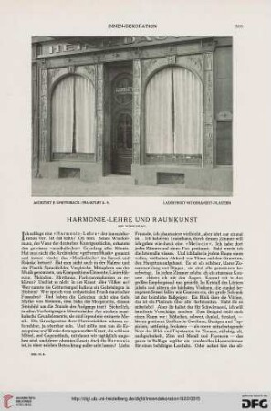 Harmonie-Lehre und Raumkunst