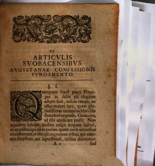De articulis Suobacensibus, Augustanae Confessionis fundamento