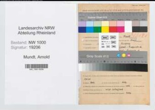 Entnazifizierung Arnold Mundt, geb. 19.11.1905 ()