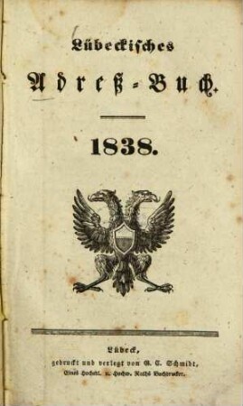Lübeckisches Adressbuch. 1838
