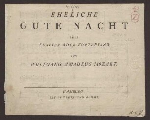 Eheliche Gute Nacht : Fürs Klavier Oder Fortepiano