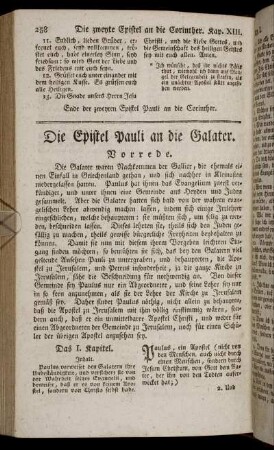 Die Epistel Pauli an die Galater.