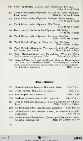 Glas – Kristall (Nr. 217-233)