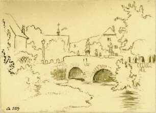 Haslach Kinzigbrücke vom Fluss aus gesehen