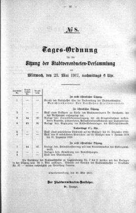 Tages-Ordnung No. 8 (64-68), 23. Mai 1917