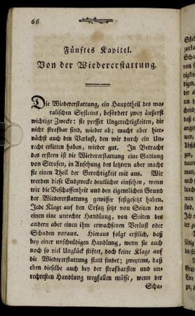 Fünftes Kapitel. Von der Wiedererstattung.