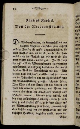 Fünftes Kapitel. Von der Wiedererstattung.