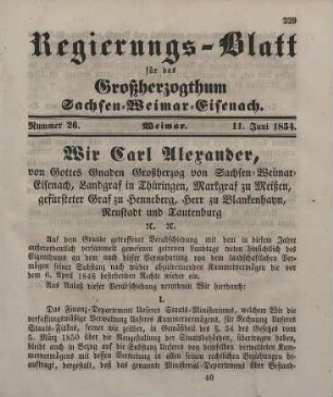 Nr. 26 : 11. Juni 1854