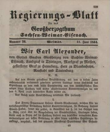 Nr. 26 : 11. Juni 1854
