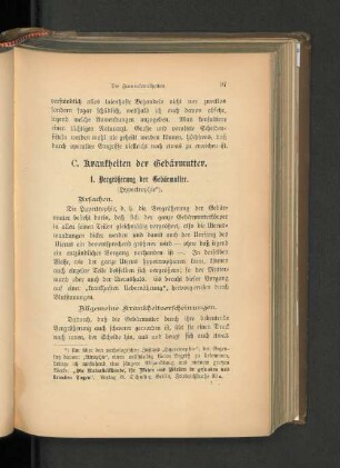 C. Krankheiten der Gebärmutter.