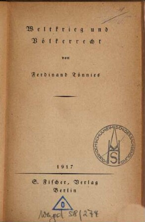 Weltkrieg und Völkerrecht