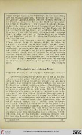 18: Willensfreiheit und modernes Drama : persönliche Meinungen und vergessene Selbstverständlichkeiten