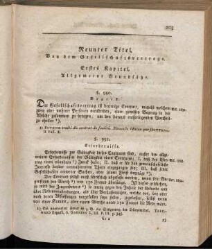 Neunter Titel. Von dem Gesellschaftsvertrage