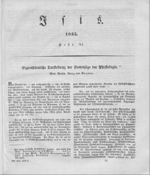 Eigenthümliche Darstellung der Hauptzüge der Physiologie / vom Grafen Georg von Buquoy