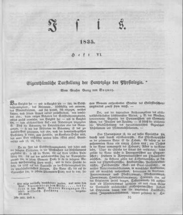 Eigenthümliche Darstellung der Hauptzüge der Physiologie / vom Grafen Georg von Buquoy