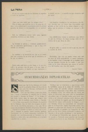 Remembranzas diplomáticas