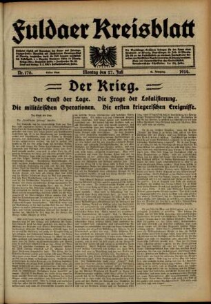 Ausgabe vom Montag, den 27. Juli 1914.